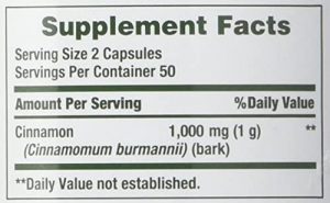 Cinnamon Supplement Facts